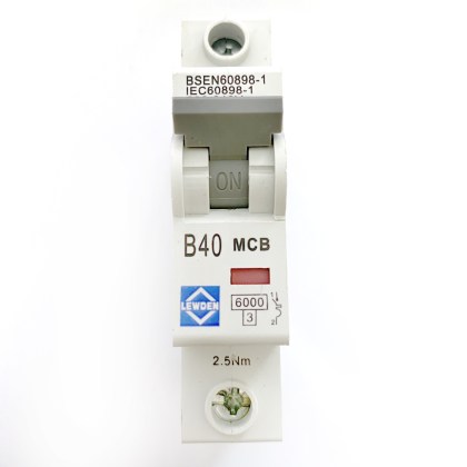 Lewden Control Gear CGD G06-1B40 B40 40A 40 Amp MCB Circuit Breaker Type B